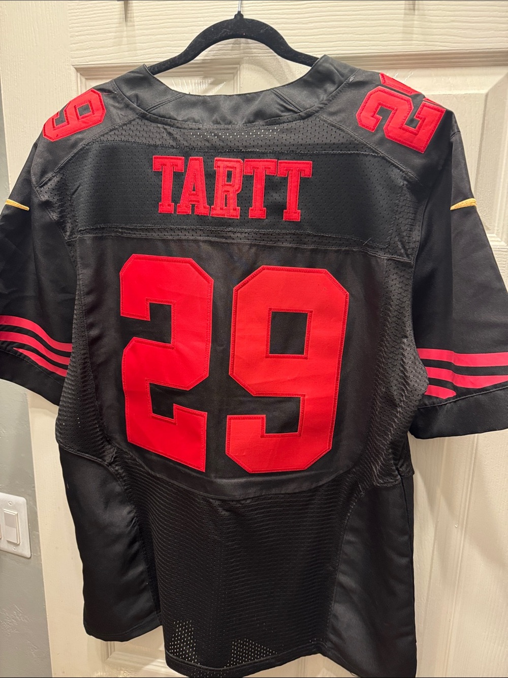 NFL Black and Red Tartt #29 Football Jersey